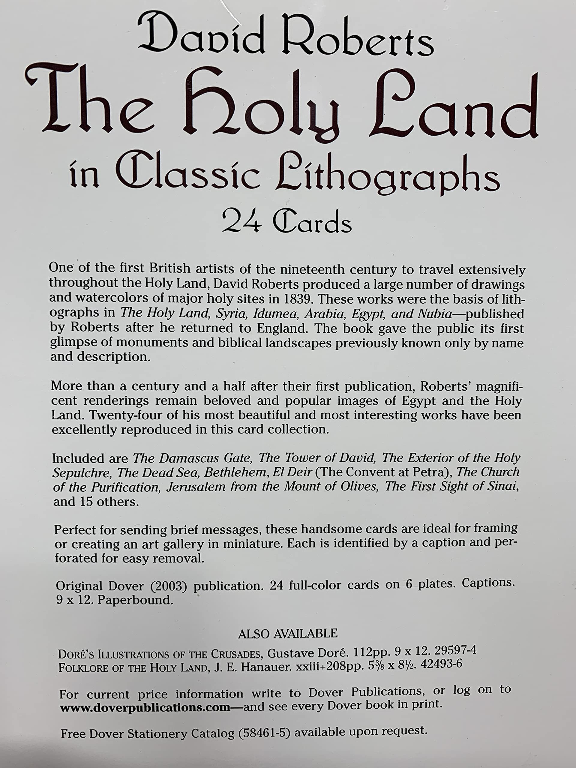 The Holy Land in Classic Lithographs: 24 Cards (Dover Postcards),Used