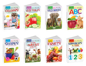 My First Big Picture Board Book Abc, Numbers 1-100, Fruits, Vegetables And More : Knowledgeable Books For Children, Interactive Board Books For Toddlers | Pack Of 8 Board Books