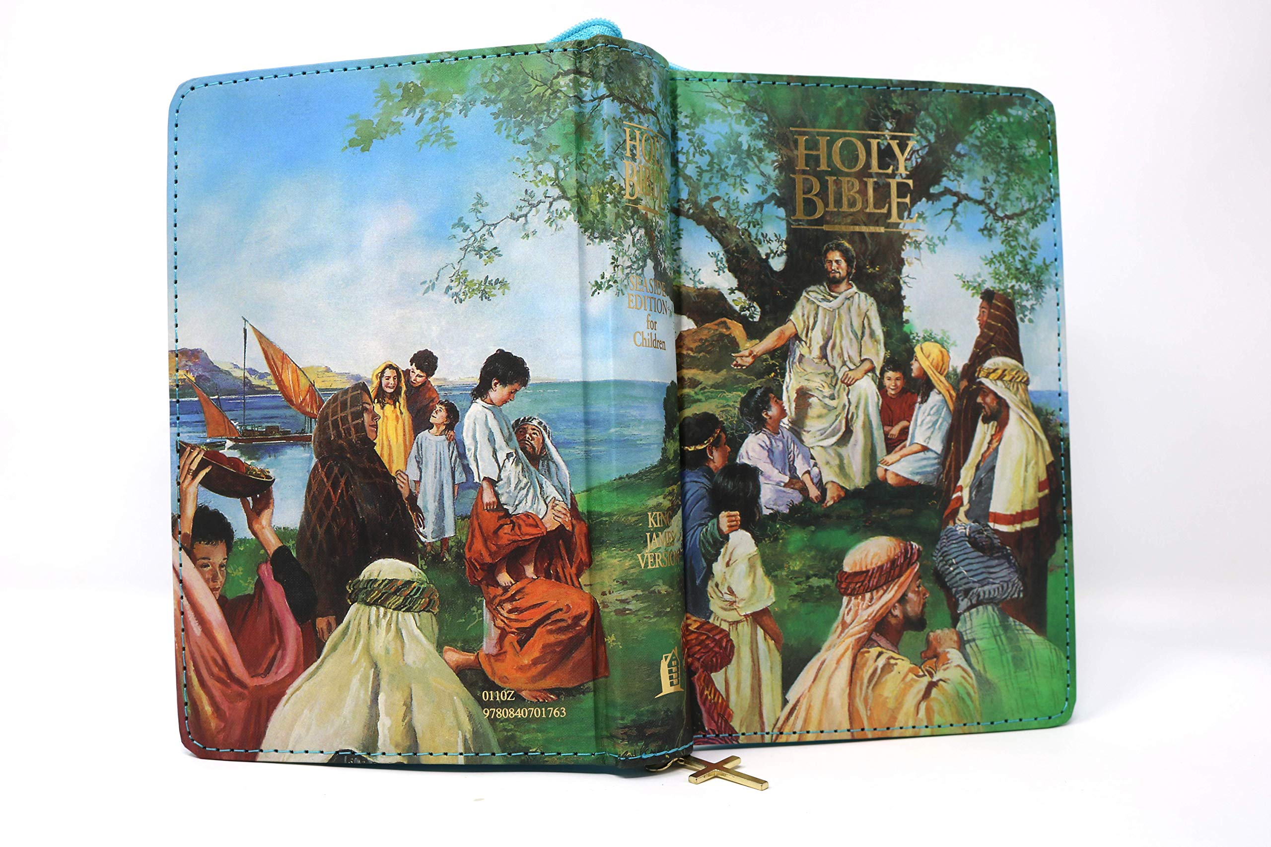 KJV Classic Children's Bible, Seaside Edition, Fullcolor Illustrations with Zipper (Hardcover): Holy Bible, King James Version,New