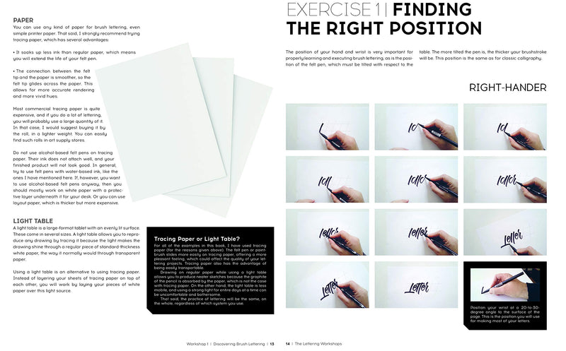 The Lettering Workshops: 30 Exercises for Improving Your Hand Lettering Skills,Used