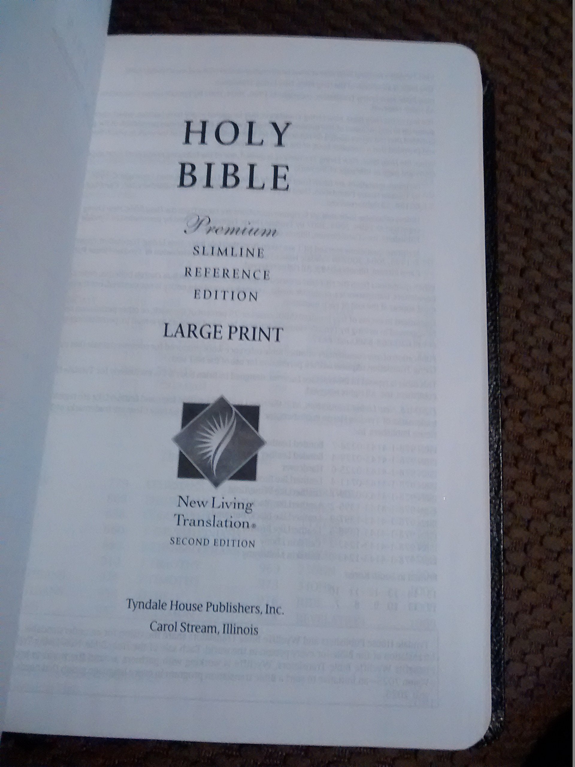 Premium Slimline Reference Bible NLT, Large Print,Used