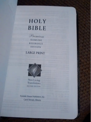 Premium Slimline Reference Bible NLT, Large Print,Used