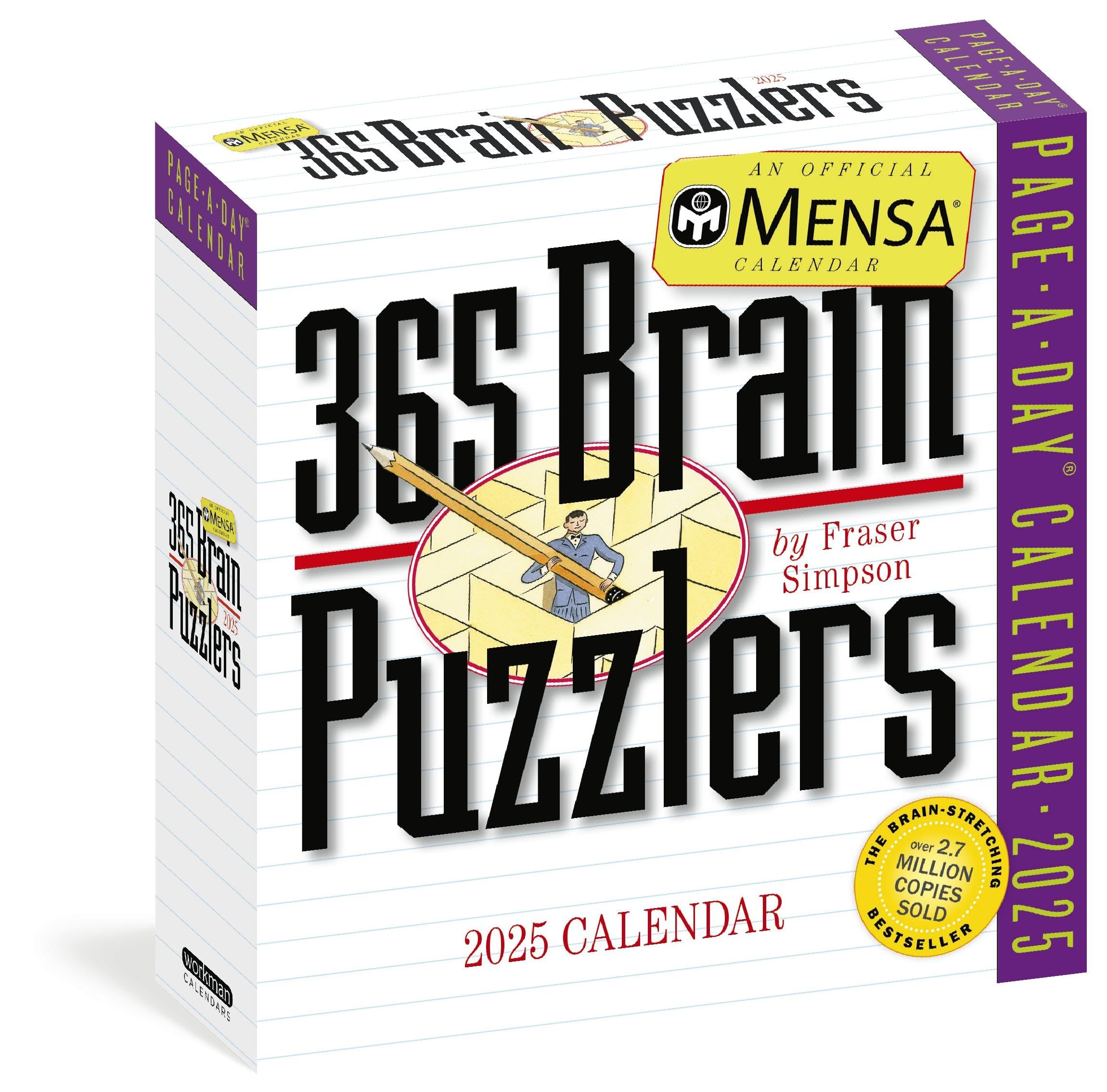 Mensa 365 Brain Puzzlers PageADay Calendar 2025: Word Puzzles, Logic Challenges, Number Problems, And More