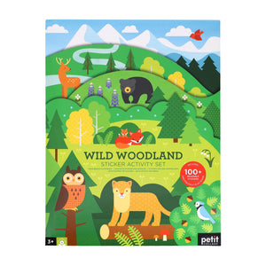 Petit Collage: Sticker Activity Set: Wild Woodland  4Panel FoldOut Forest Scene with 100+ Reusable Stickers  Educational Fine