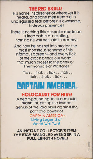 Captain America: Holocaust For Hire (Marvel Novel Series, No. 4),Used