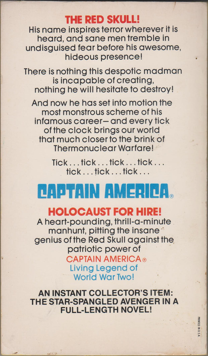 Captain America: Holocaust For Hire (Marvel Novel Series, No. 4),Used