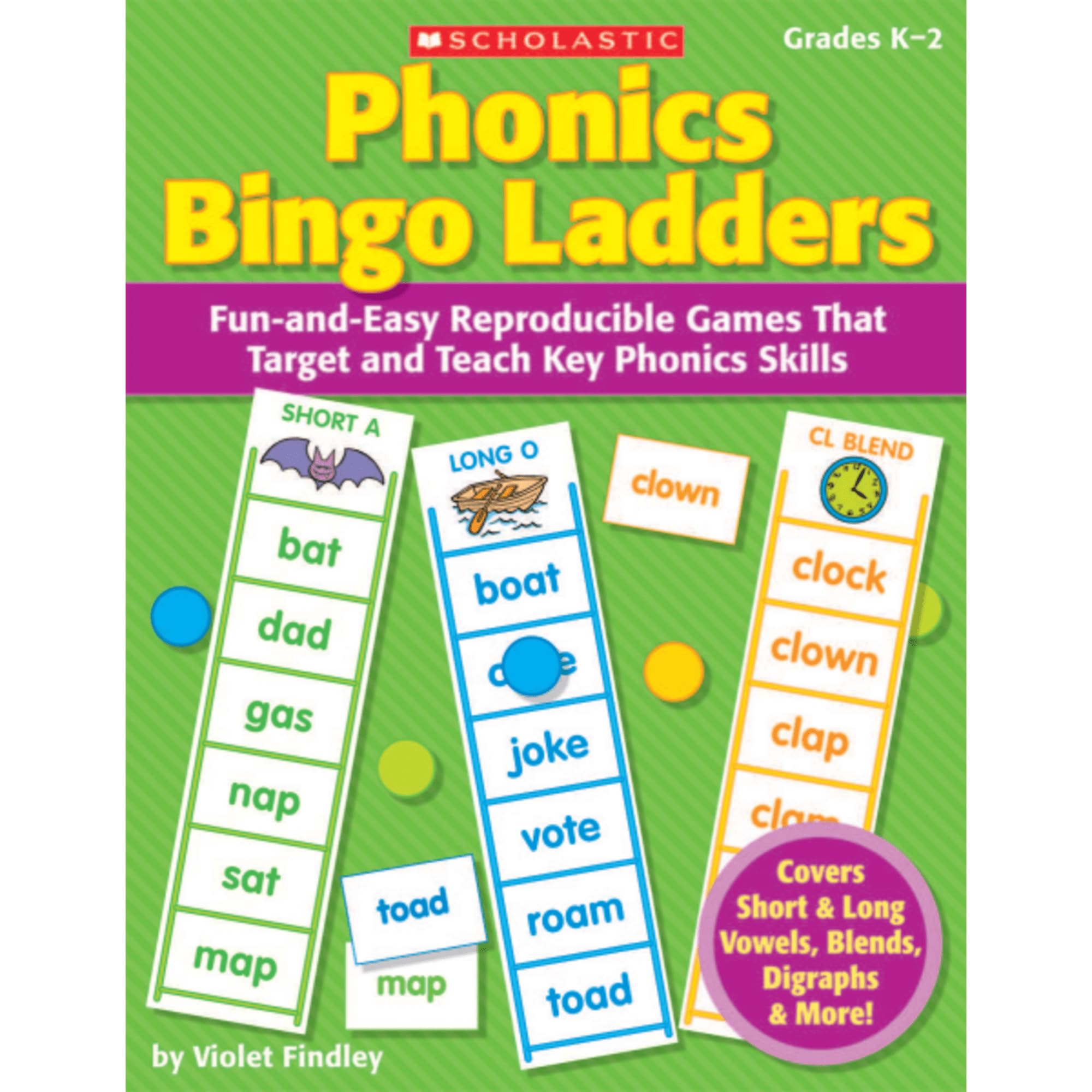 Phonics Bingo Ladders: FunandEasy Reproducible Games That Target and Teach Key Phonics Skills,Used