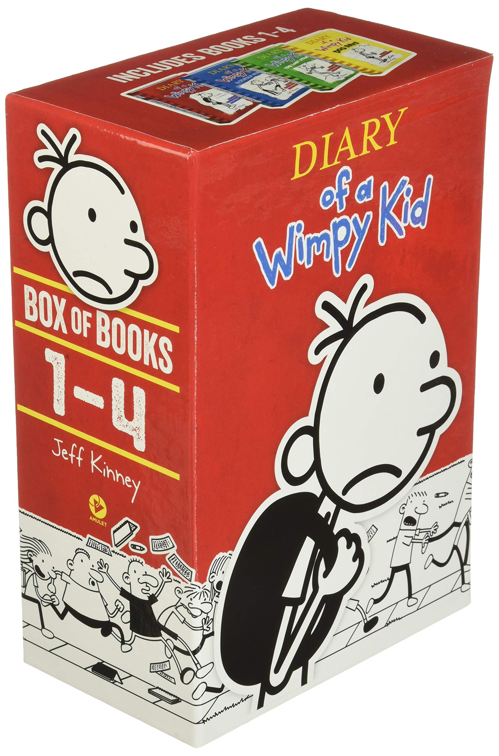 Diary of a Wimpy Kid Box of Books 14 Hardcover Gift Set: Diary of a Wimpy Kid, Rodrick Rules, The Last Straw, Dog Days,Used