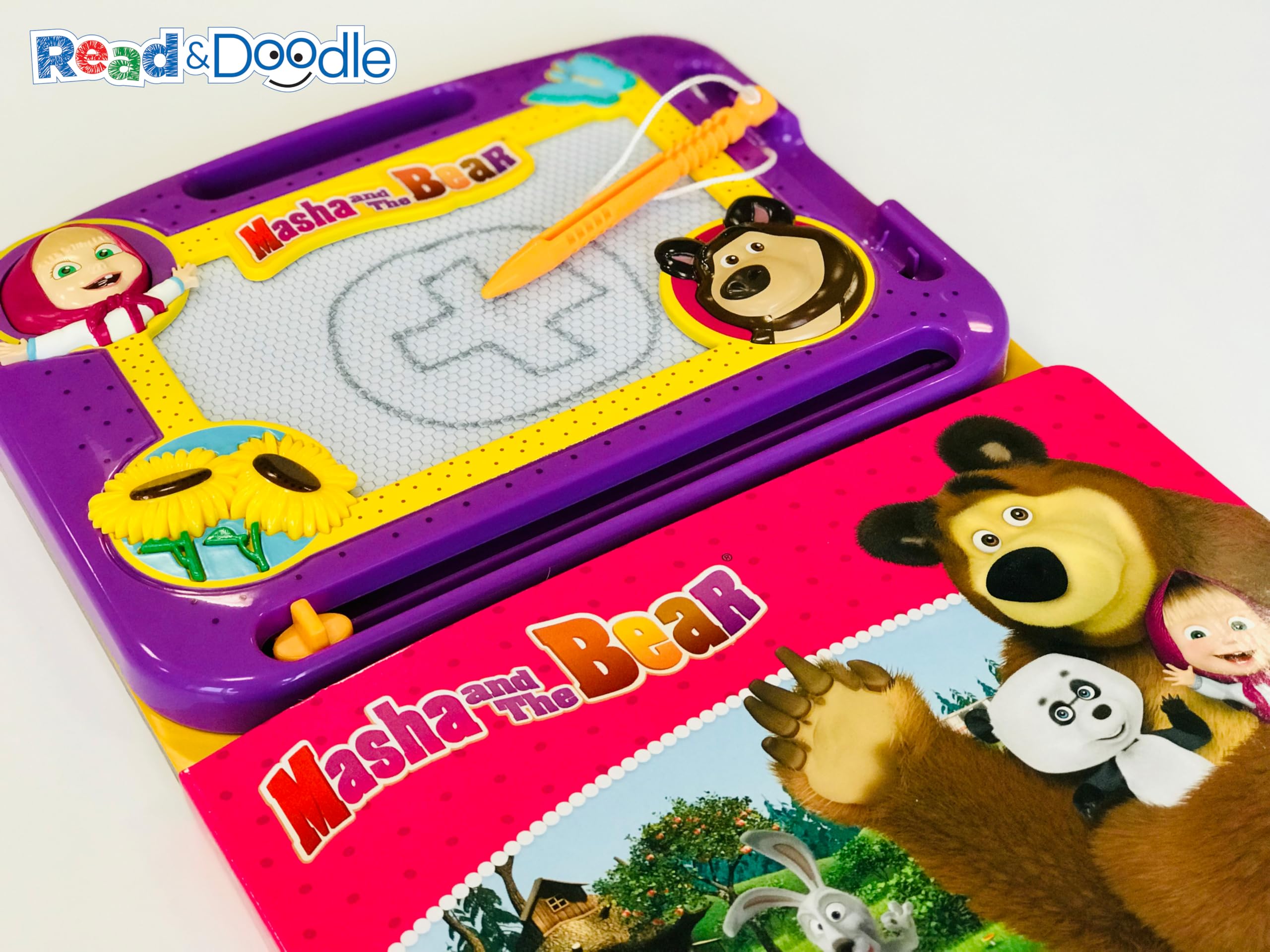 Phidal Masha And The Bear Read & Doodle  Reading, Drawing, Sketching With Magnetic Doodle Pad For Children Ages 3 And Up,New