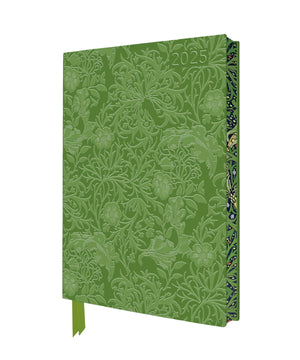 William Morris: Seaweed 2025 Artisan Art Vegan Leather Diary Planner  Page to View with Notes,New