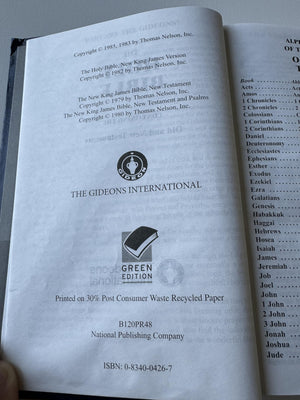 Holy Bibleplaced By The Gideons,Used