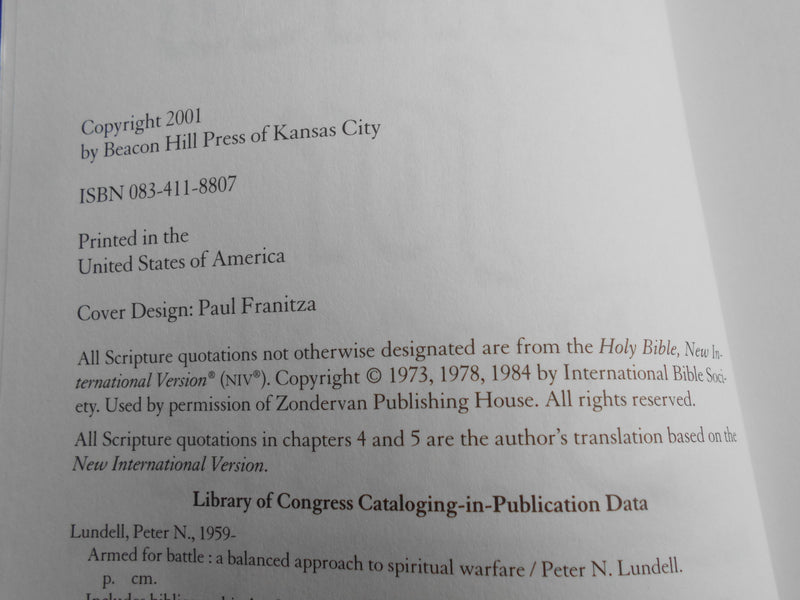 Armed for Battle: A Balanced Approach to Spiritual Warfare,Used