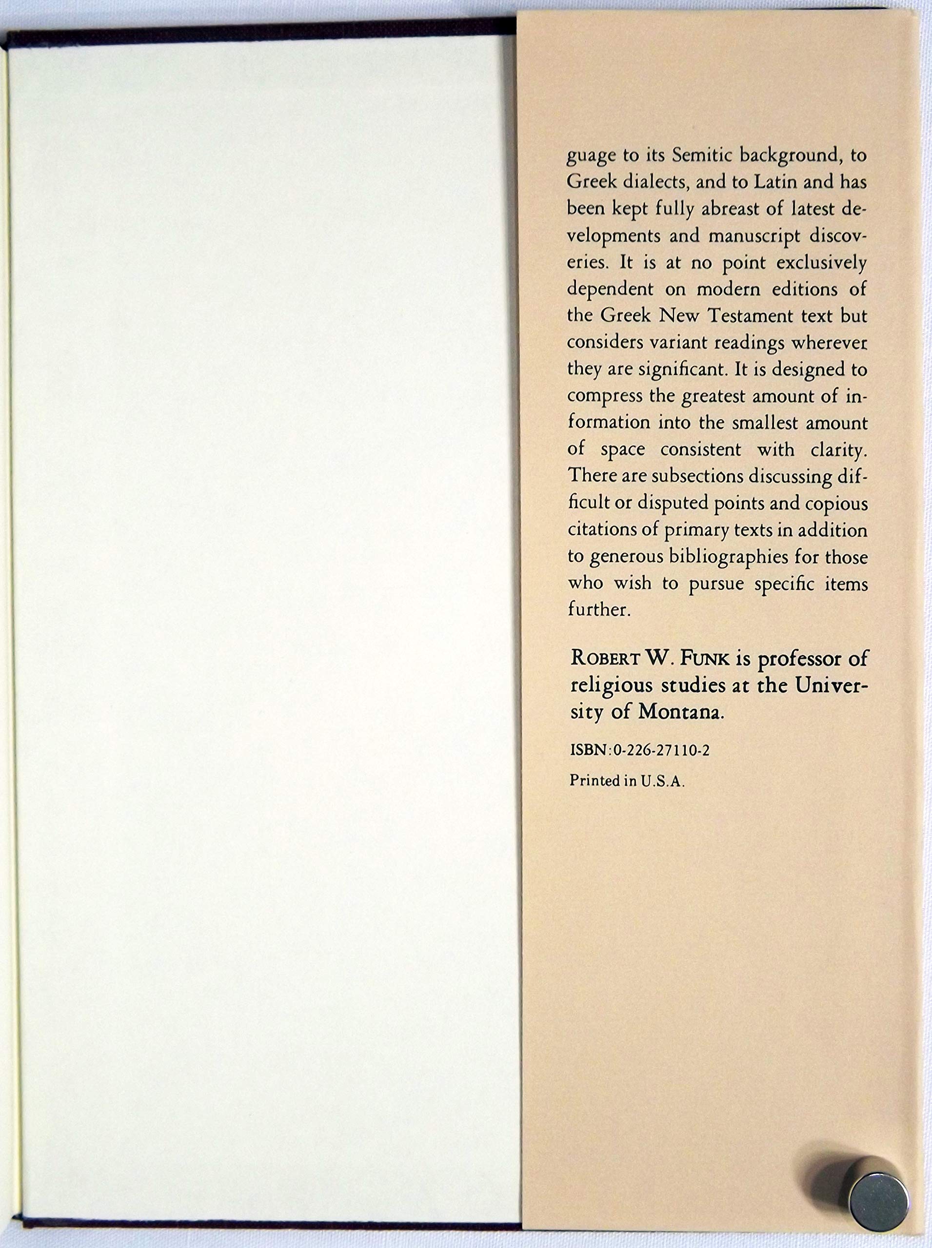 Greek Grammar Of The New Testament And Other Early Christian Literature