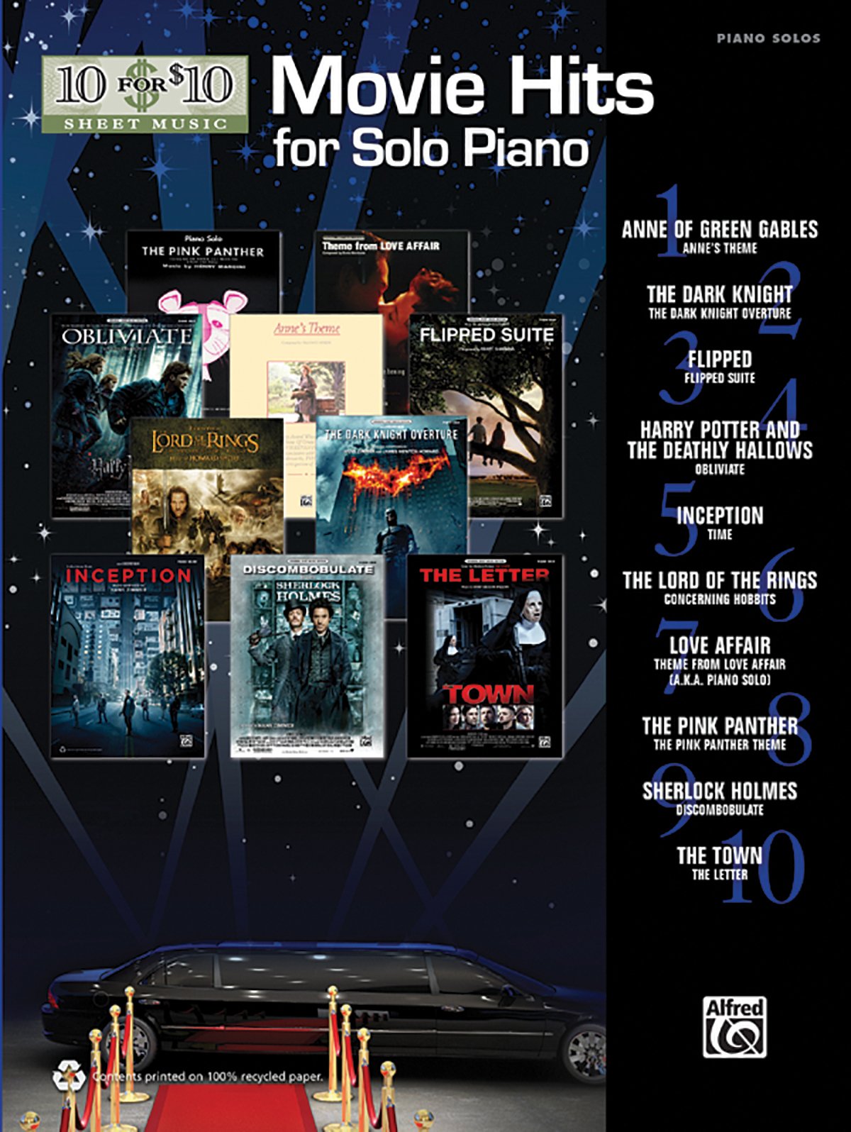 10 for 10 Sheet Music Movie Hits for Solo Piano: Piano Solos,Used