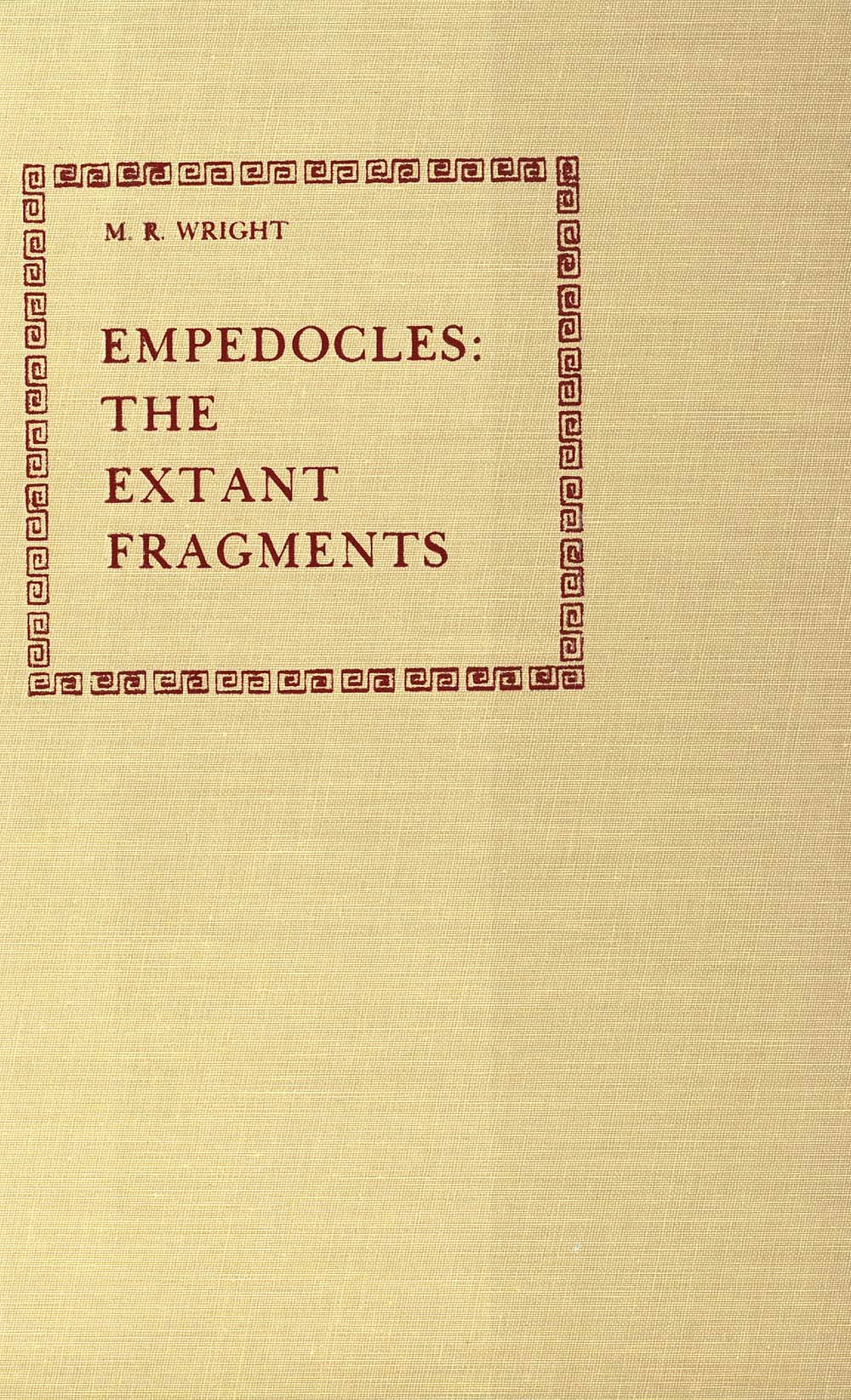 Empedocles: The Extant Fragments,Used
