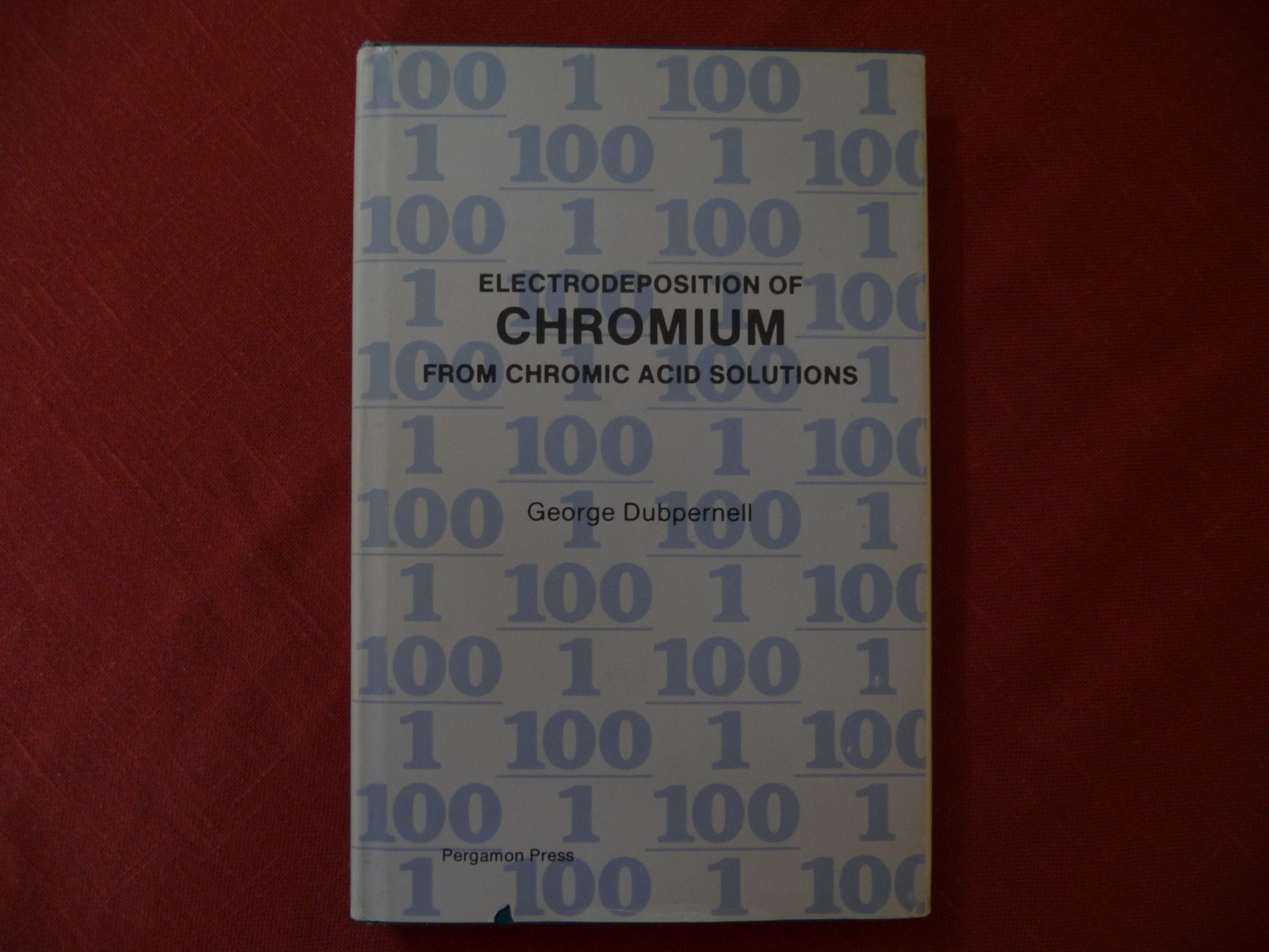 Electrodeposition Of Chromium From Chromic Acid Solutions,Used