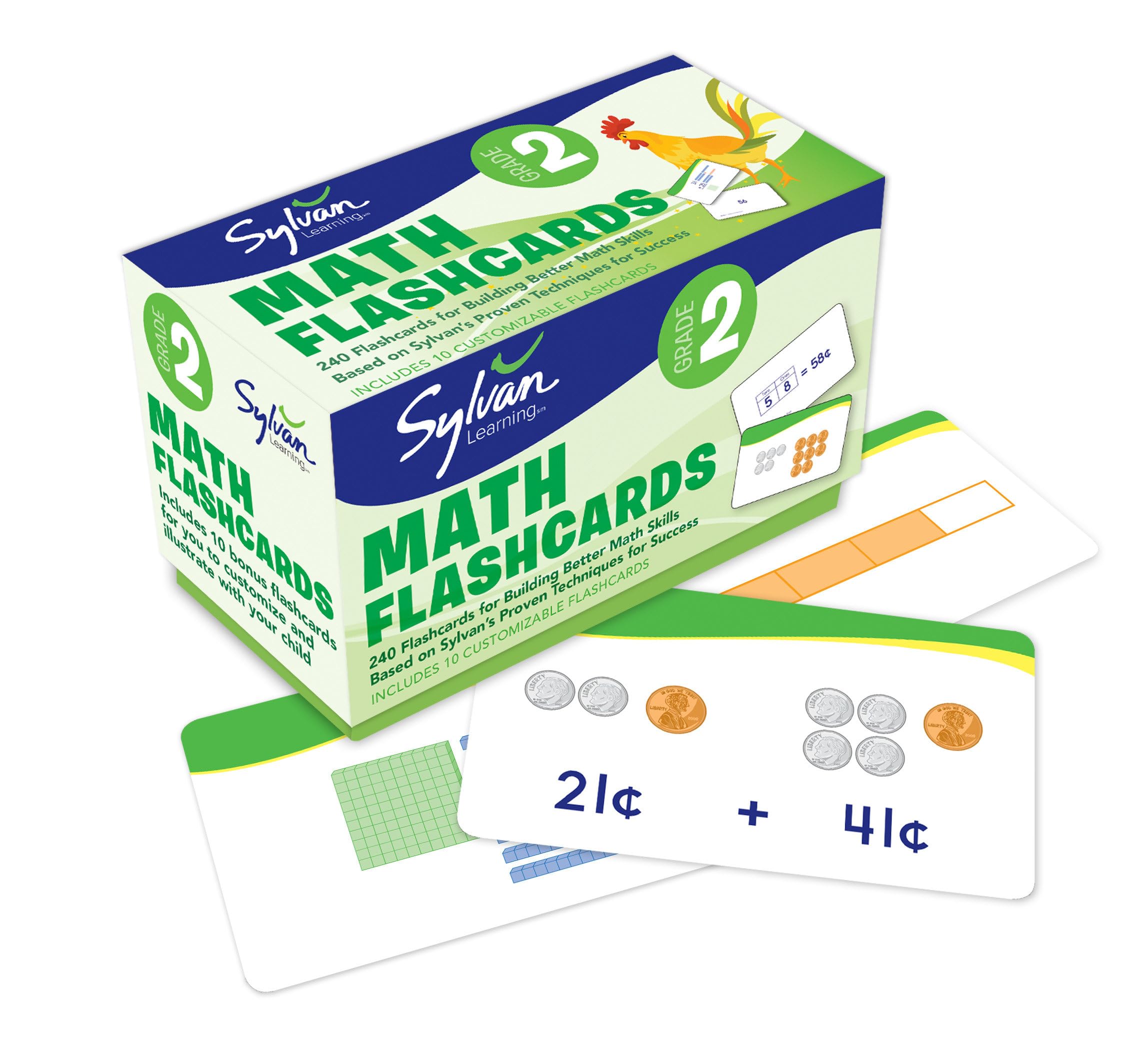 2Nd Grade Math Flashcards: 240 Flashcards For Building Better Math Skills (Place Value, Comparisons Rounding, Addition & Subtrac,New