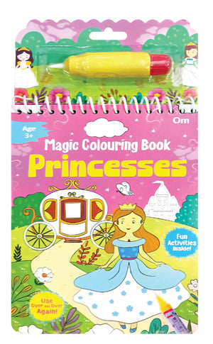 Magic Colouring Book Princesses - Easy To Hold Water Pen | Colouring Fun Activities | Wonderful Gift | Water Colouring Book | Age 3+ | 1 Refillable Water Pen