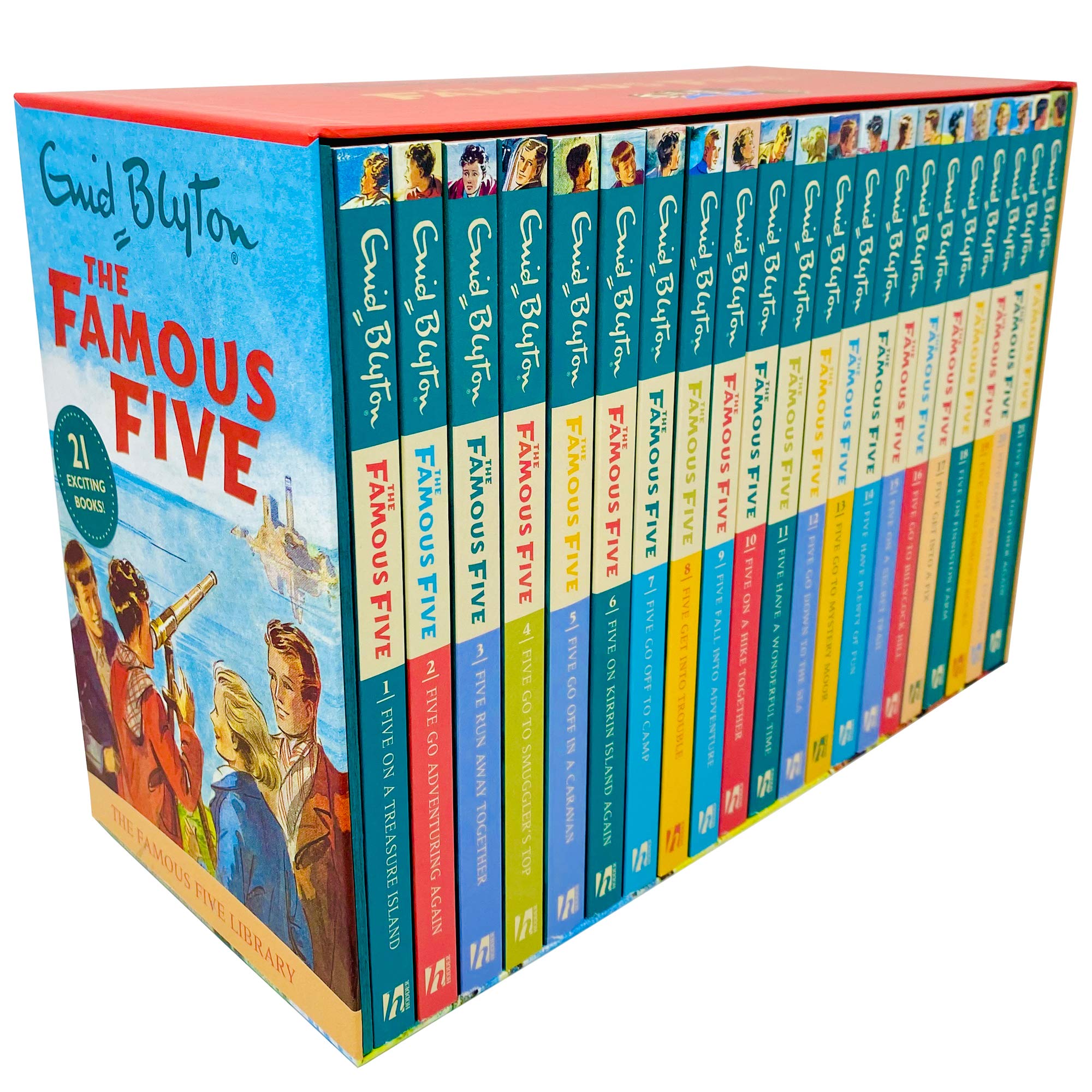 FamousFive Enid Blyton Complete Collection 21 Books Box Bundle Set,Used