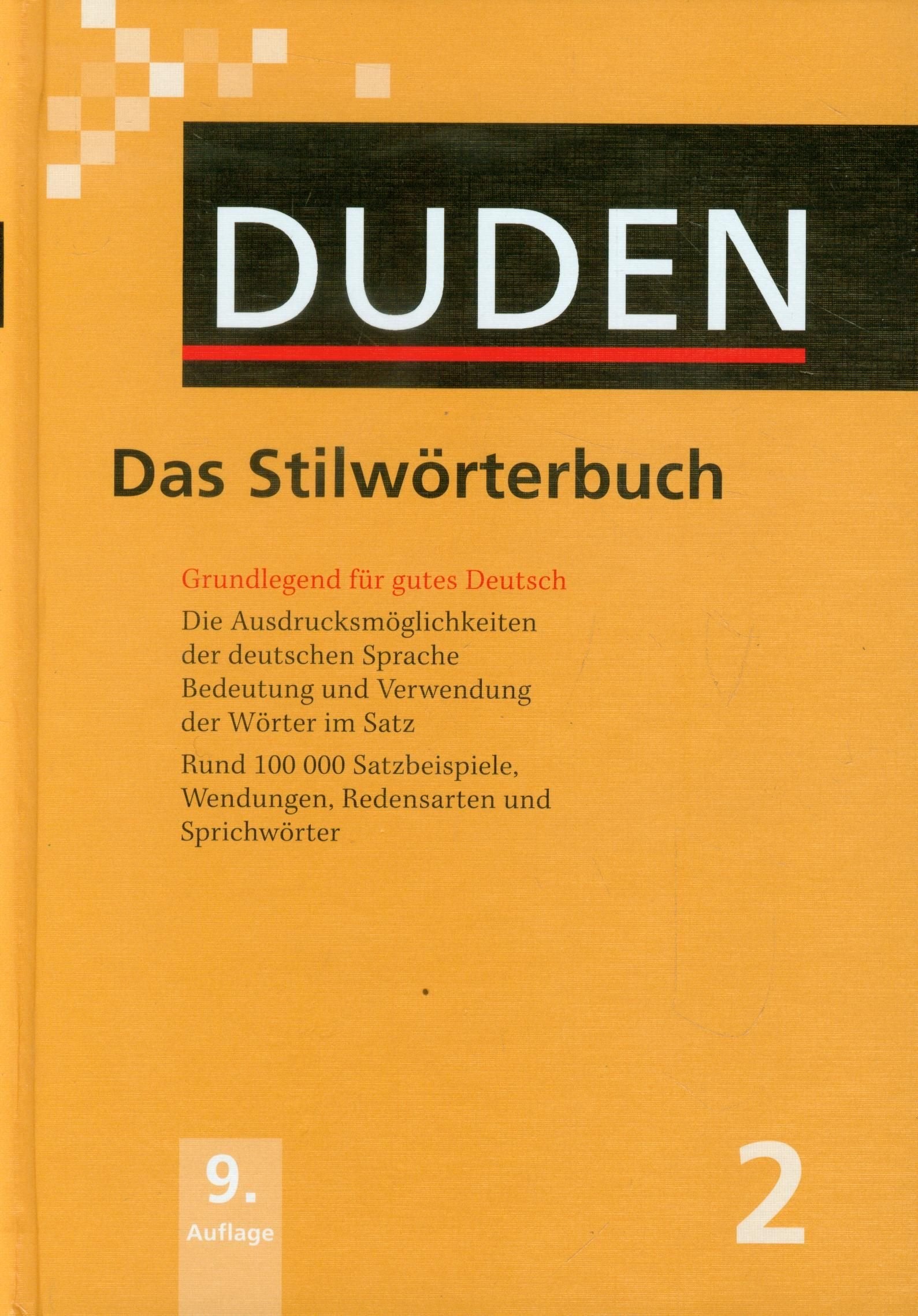 Das Stilworterbuch: 9. Vollig Neur Bearbeitete Auflage (Duden Series : Volume 2) (German Edition),Used