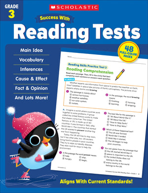 Scholastic Success with Reading Tests Grade 3 Workbook,New