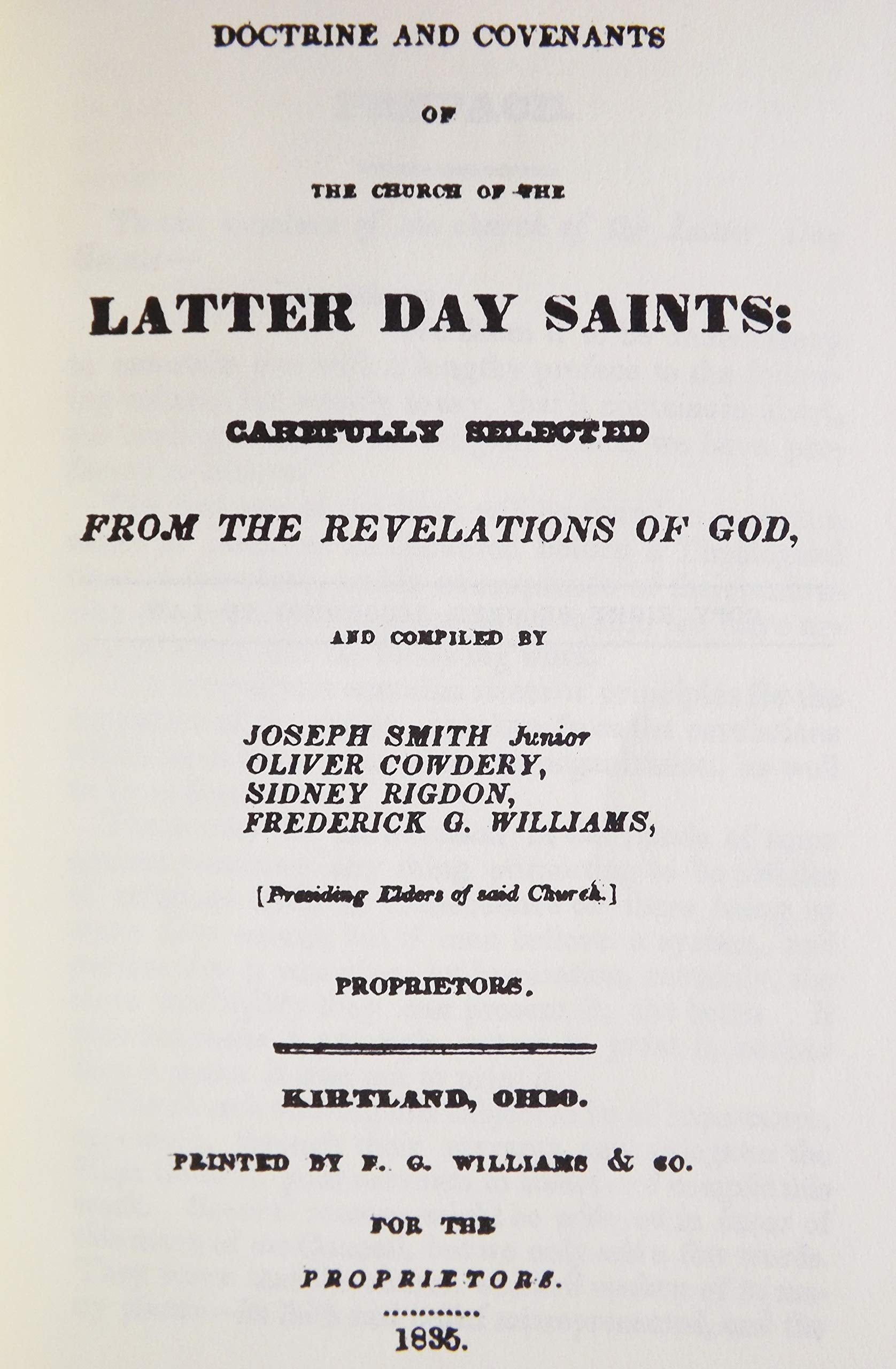 Doctrine and Covenants of the Church of the Latter Day Saints: Carefully selected from the revelations of God,,Used