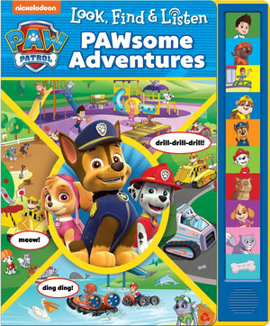Nickelodeon  PAW Patrol  Look, Find, and Listen PAWsome Adventures Sound Book  PI Kids (Look and Find),Used