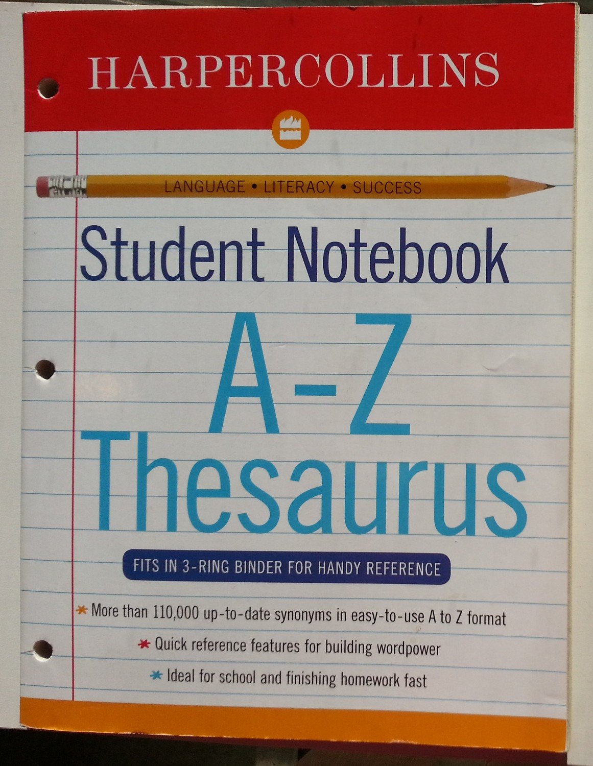 Harper Collins Student Notebook Az Thesaurus,New