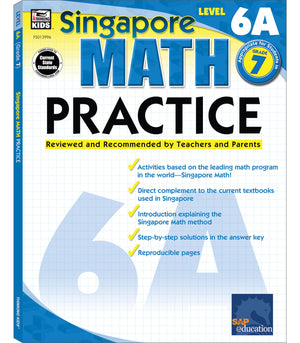 Singapore Math Level 6A 7Th Grade Math Workbooks, Singapore Math Grade 7, Fractions, Ratios, And Algebra Workbook, 7Th Grade Mat