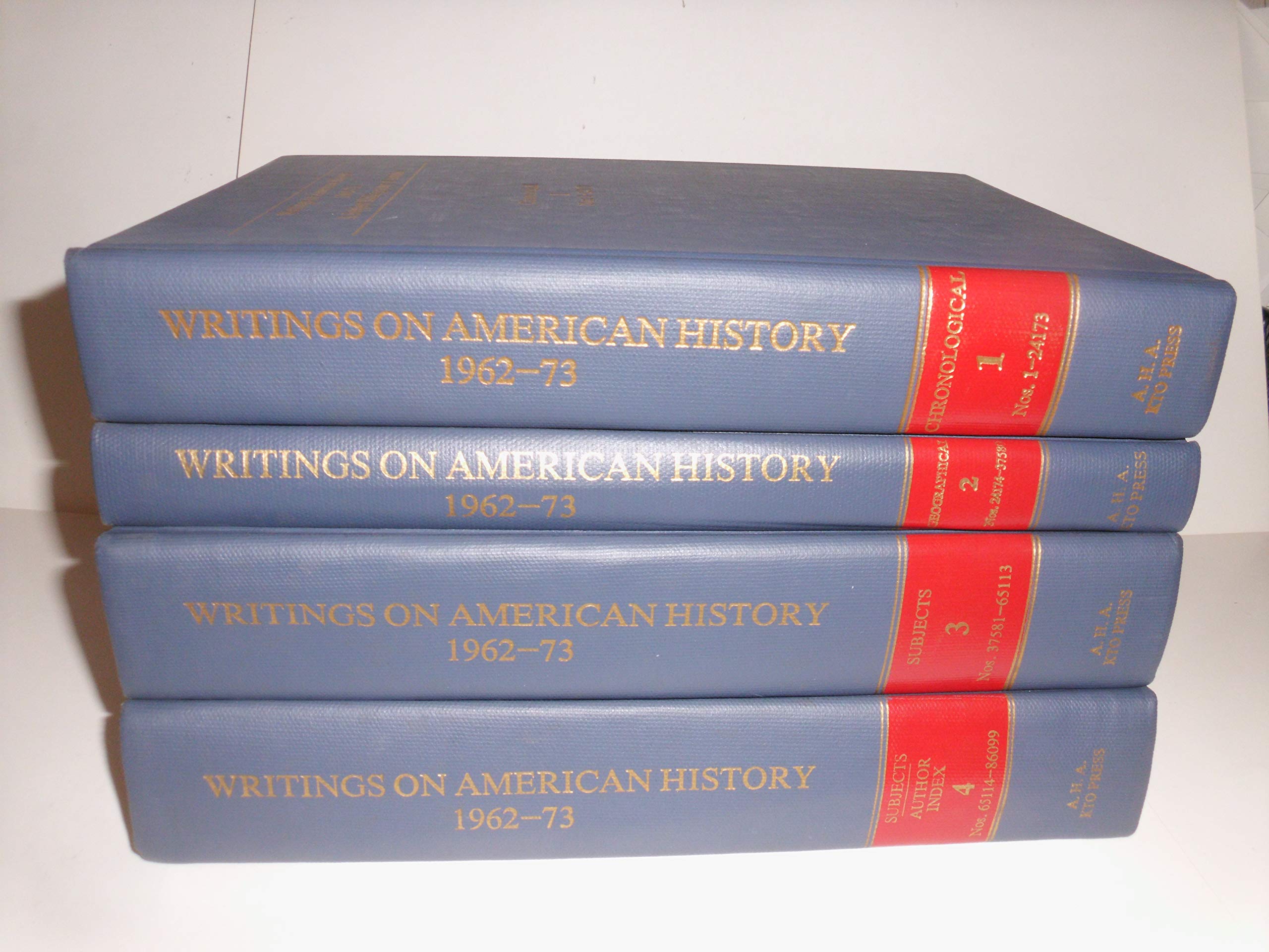 Writings on American History 196273: A Subject Bibliography of Articles,Used