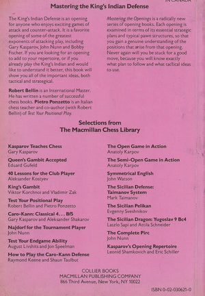 Mastering the King's Indian Defense (A Batsford Chess Book),Used