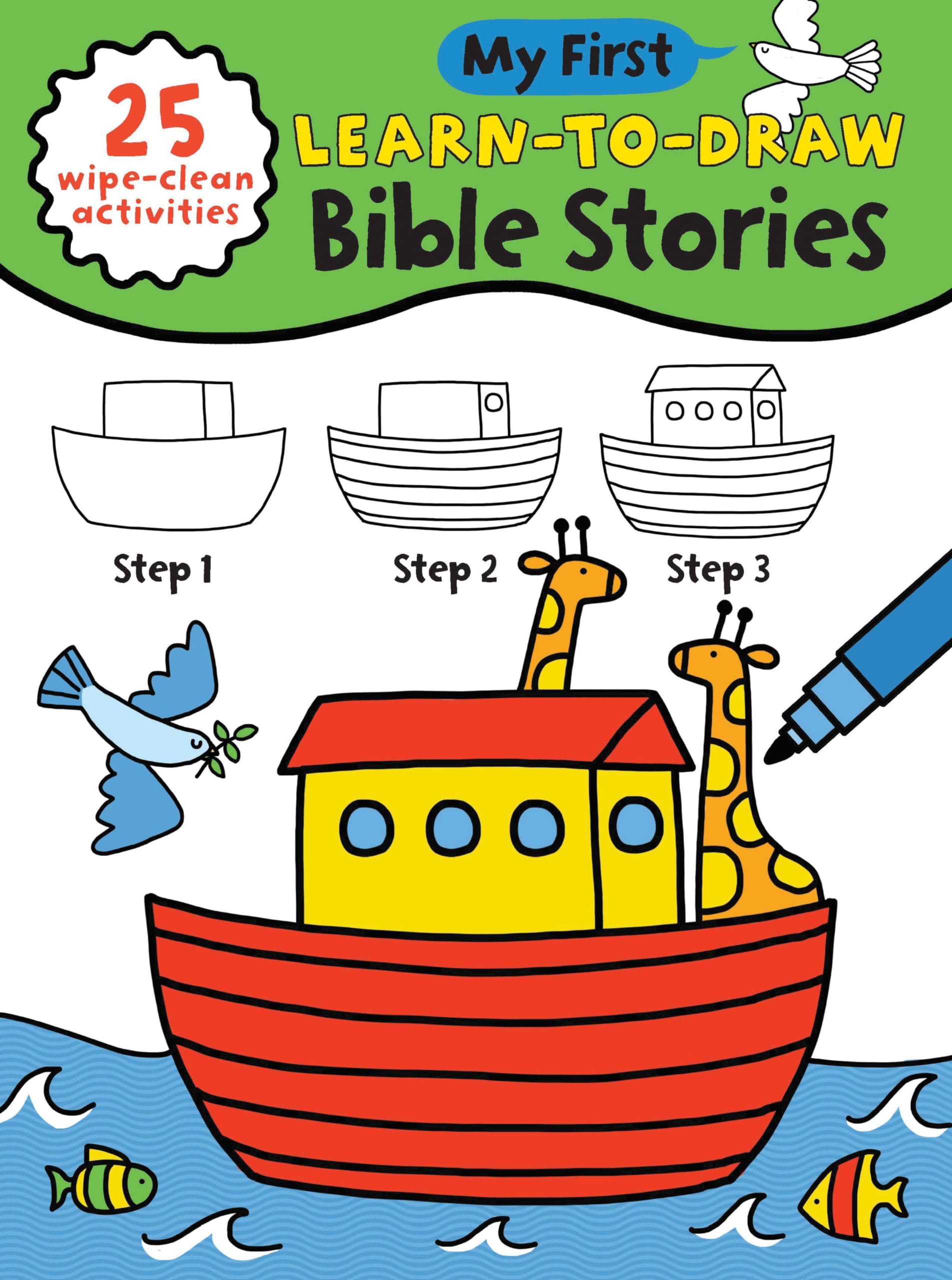 My First LearnToDraw: Bible Stories: Christian Coloring Book for Toddlers with 25 Wipe Clean Activities and Marker (My First W,New