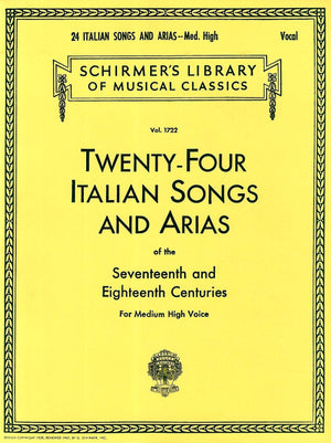 TwentyFour Italian Songs & Arias of the Seventeenth and Eighteenth Centuries: Medium High Voice (Schirmer's Library of Musical ,Used
