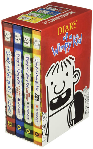 Diary of a Wimpy Kid Box of Books 14 Hardcover Gift Set: Diary of a Wimpy Kid, Rodrick Rules, The Last Straw, Dog Days,Used