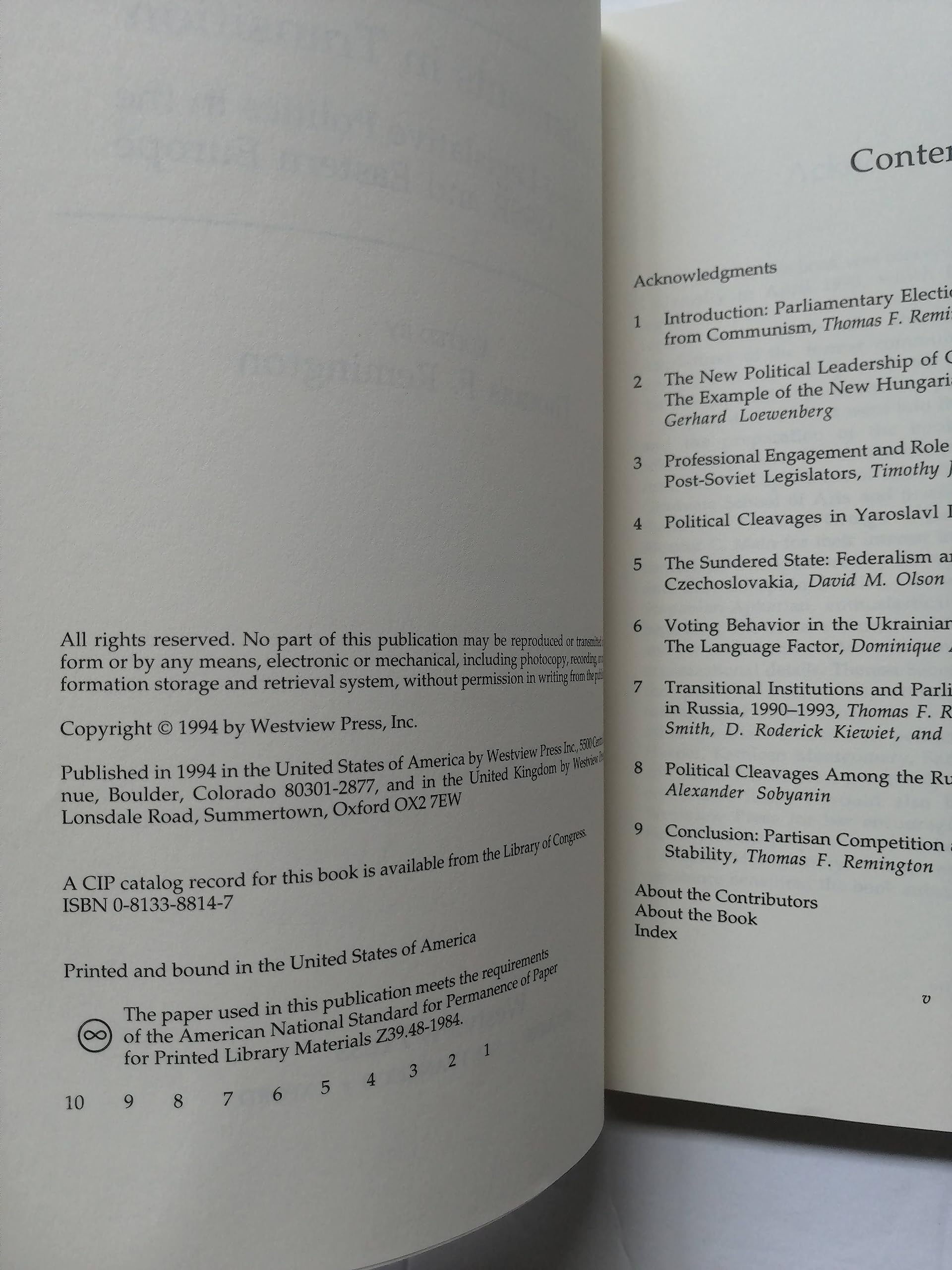 Parliaments In Transition: The New Legislative Politics In The Former Ussr And Eastern Europe,Used