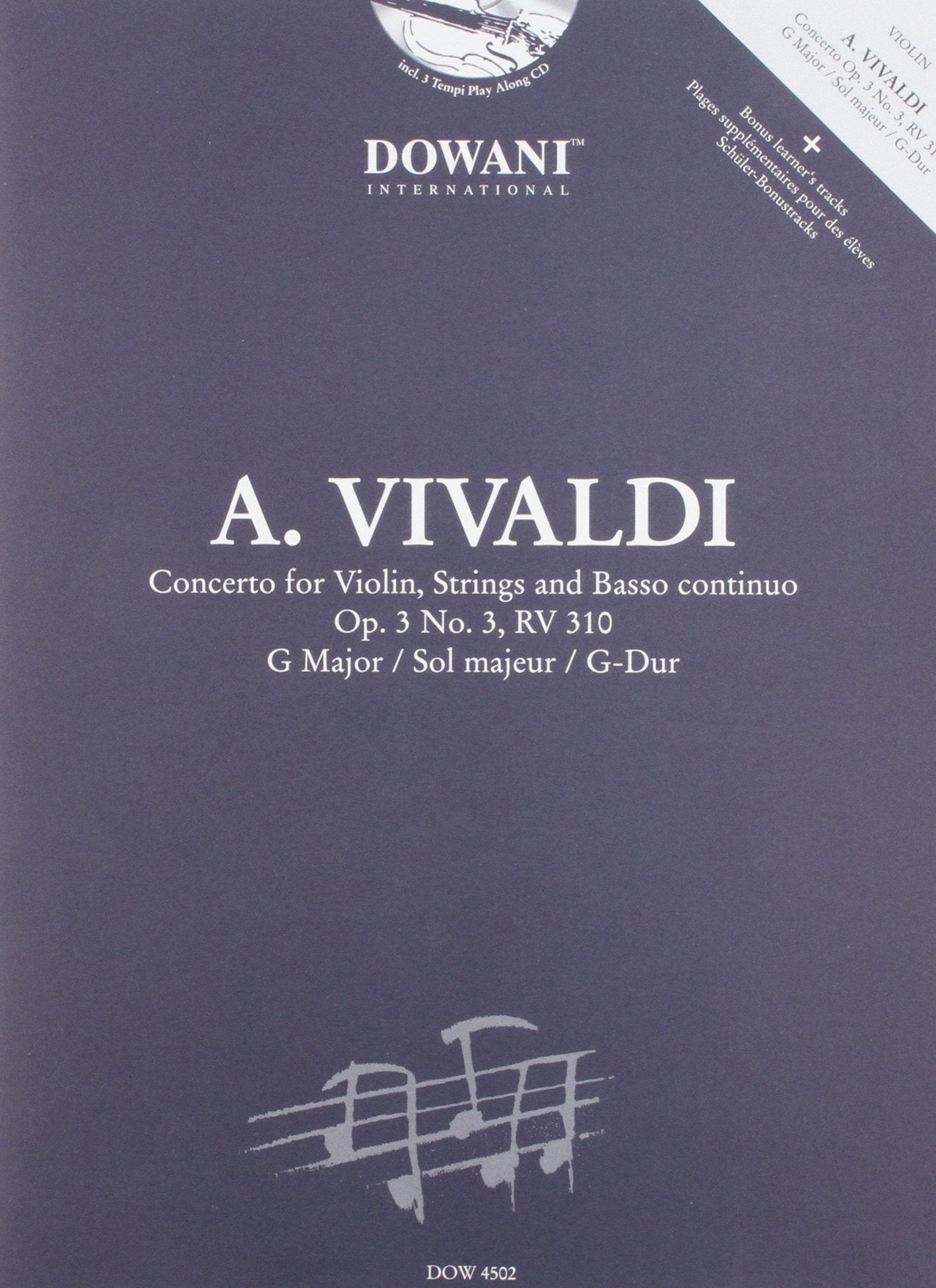 Vivaldi: Concerto for Violin, Strings and Basso Continuo in G Major, Op. 3, No. 3, RV 310,Used