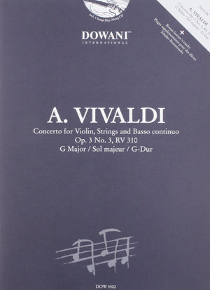 Vivaldi: Concerto for Violin, Strings and Basso Continuo in G Major, Op. 3, No. 3, RV 310,Used