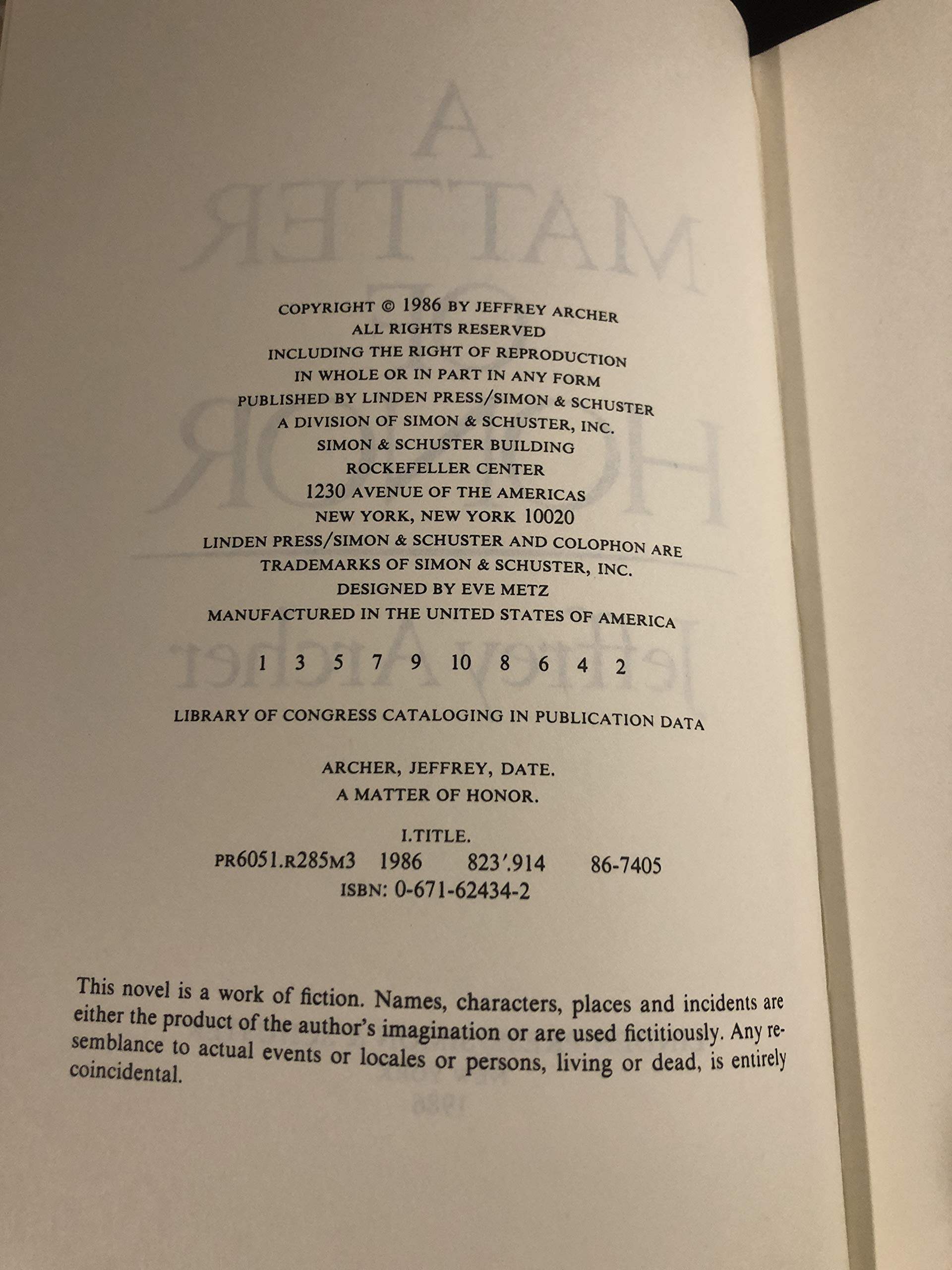 A Matter Of Honor,Used