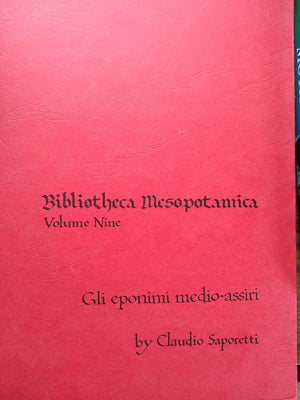 Gli Eponimi MedioAssiri (Bibliotheca Mesopotamica) (Italian Edition),Used