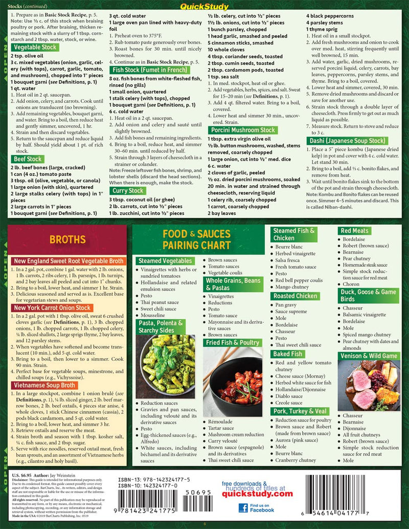 Chef'S Guide To Sauces & Dips: A Quickstudy Laminated Reference Guide (Quickstudy Craft)