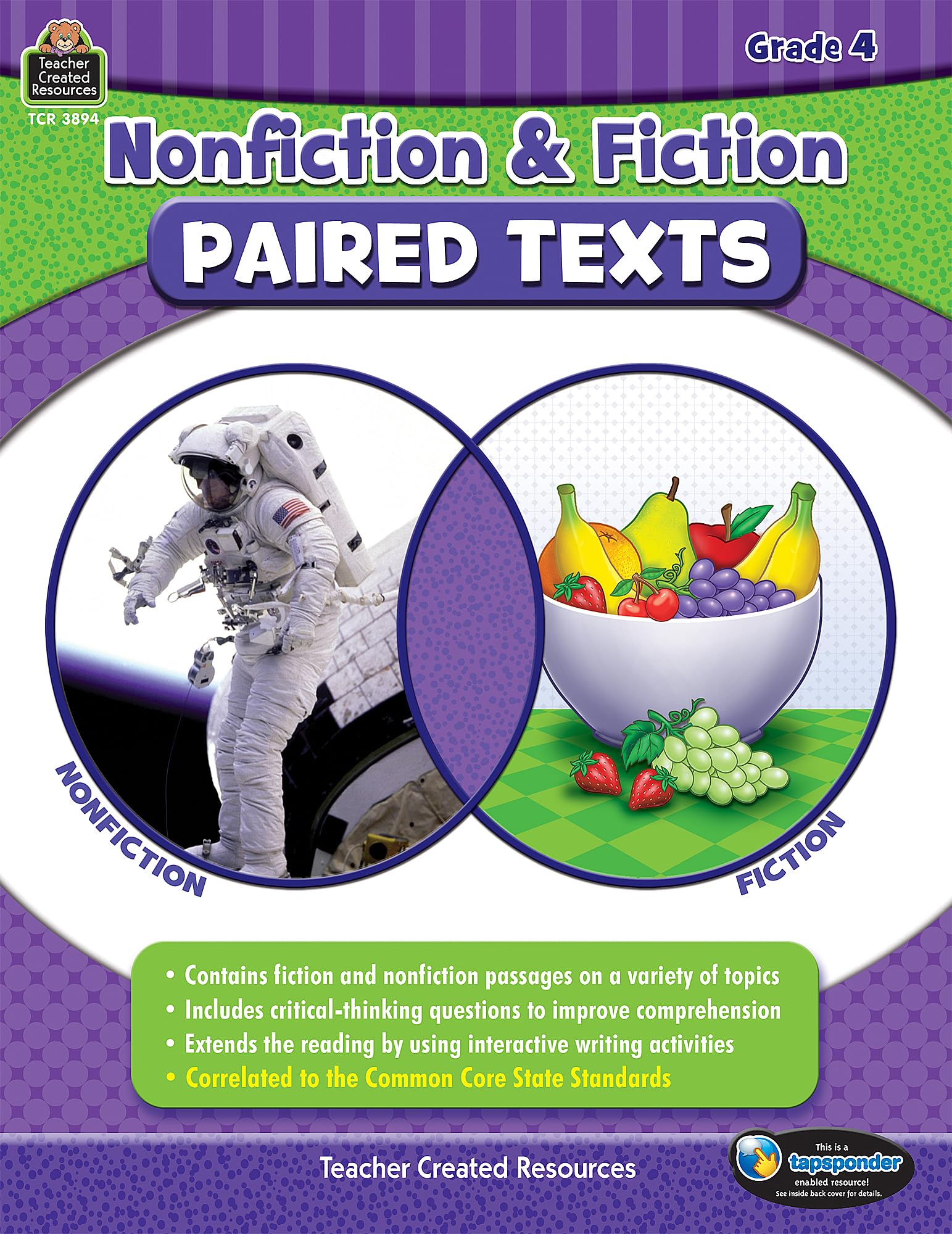 Nonfiction & Fiction Paired Texts, Grade 4 from Teacher Created Resources,Used