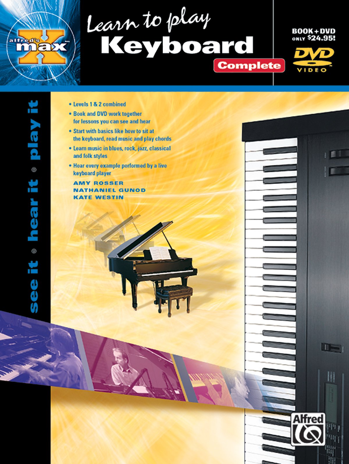 Alfred's MAX Keyboard Complete: See It * Hear It * Play It, Book & DVD (Sleeve) (Alfred's MAX Series),Used