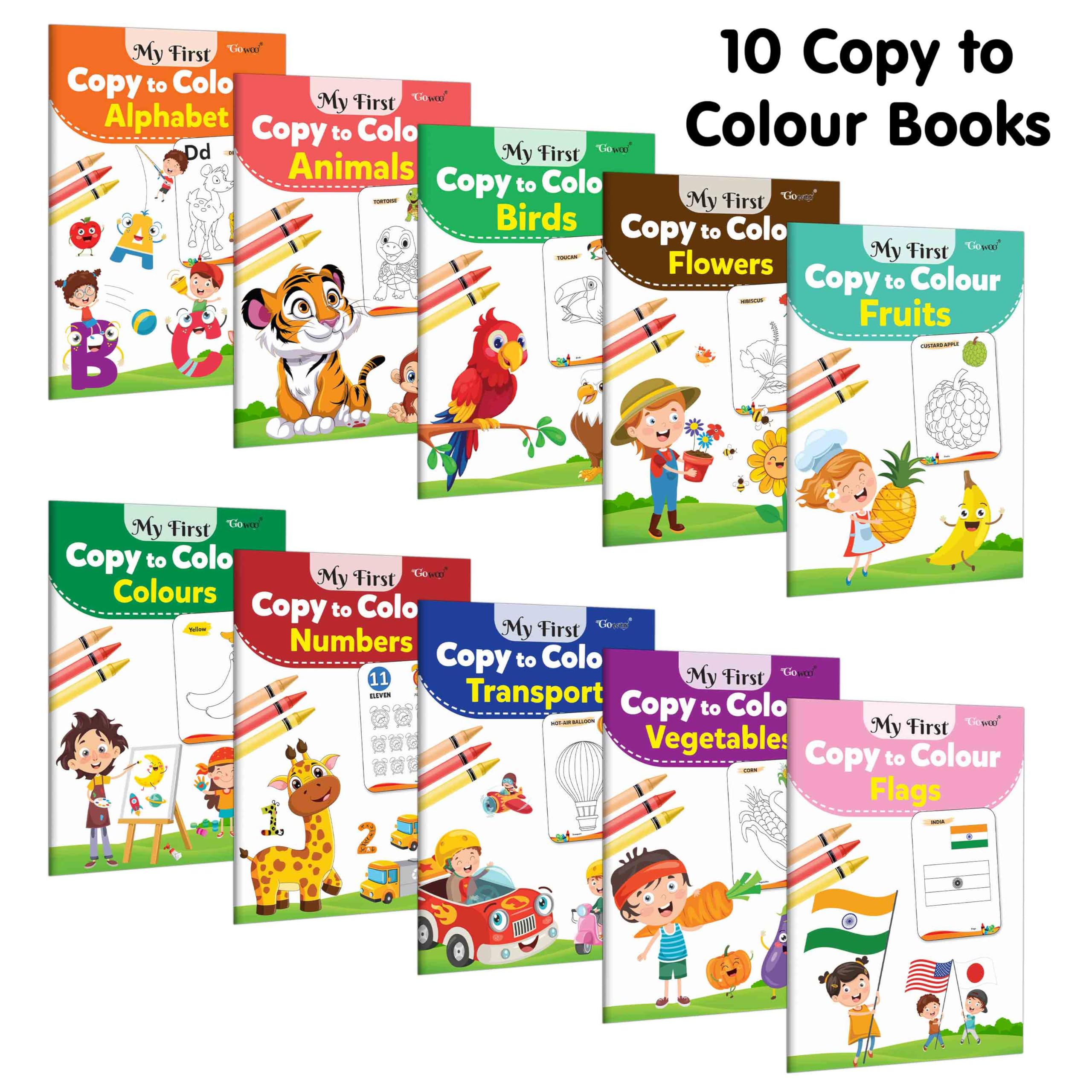 Coloring Book Set Of 10 For Children : Essential Coloring Book Of All In One Pack, Early Kids Learning Coloring Books, Set Of 10 Colouring Books