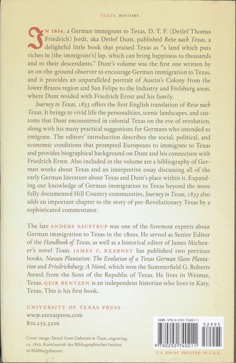 Journey to Texas, 1833,Used
