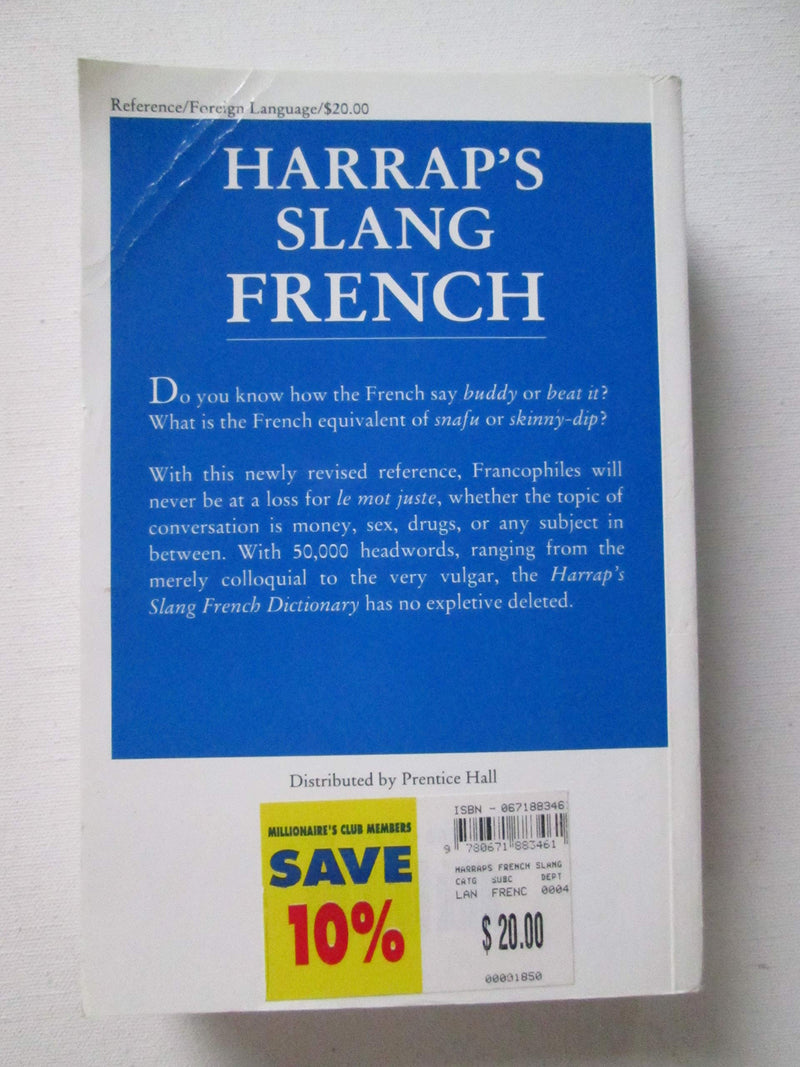 Harrap's Slang Dictionary EnglishFrench: FrancaisAnglais (English and French Edition),Used