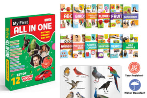 My First All In One Picture Library Box For Kids (Green Edition) : Collection Of Early Learning Books, Preschool Kids Book, 12 Learning Books For Kids