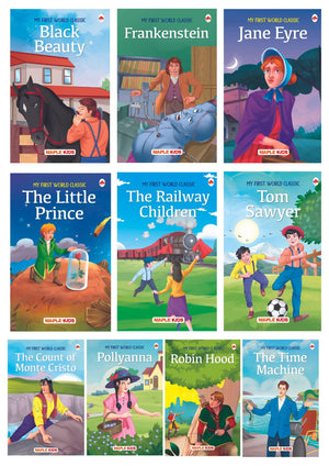 Story Books For Kids - World Classic (Abridged) (Set Of 10 Books) (Illustrated) - Jane Eyre, Black Beauty, Tom Sawyer, Robin Hood Etc., 3 Years To 10 Years Old Kids - Bedtime Stories