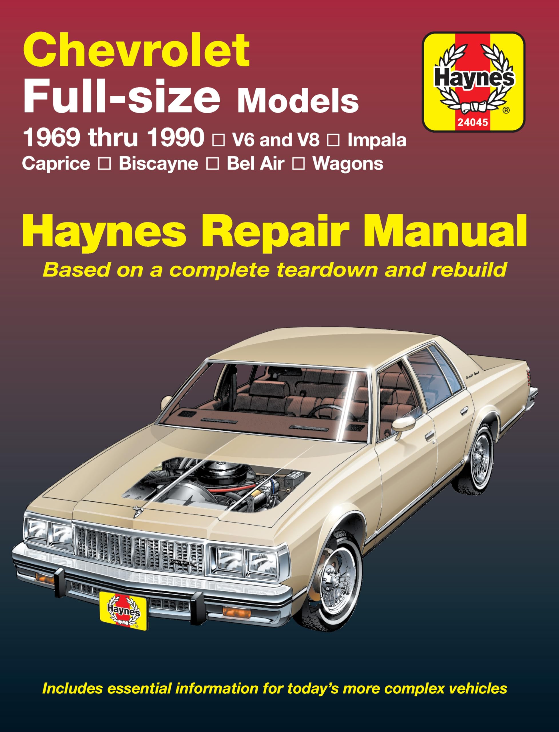 Chevrolet fullsize V6 & V8 Impala, Caprice, Biscayne, Bel Air, Kingswood & Townsman (6990) Haynes Repair Manual (Does not incl,Used