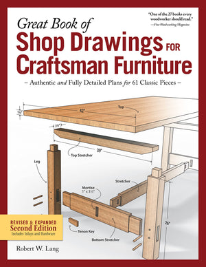 Great Book Of Shop Drawings For Craftsman Furniture, Revised & Expanded Second Edition: Authentic And Fully Detailed Plans For 6