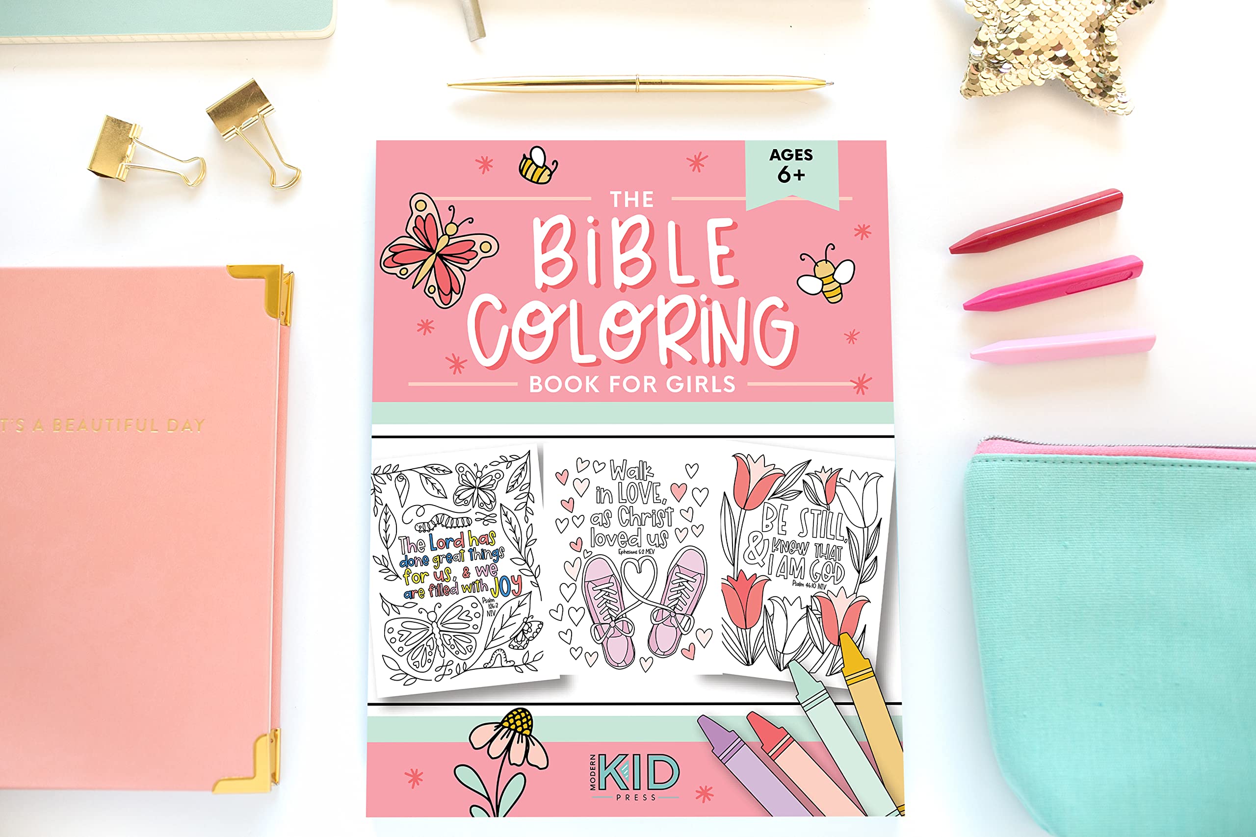 The Bible Coloring Book for Girls: Color 40 Cute Designs of Inspirational Verses & Christian Artwork,Used